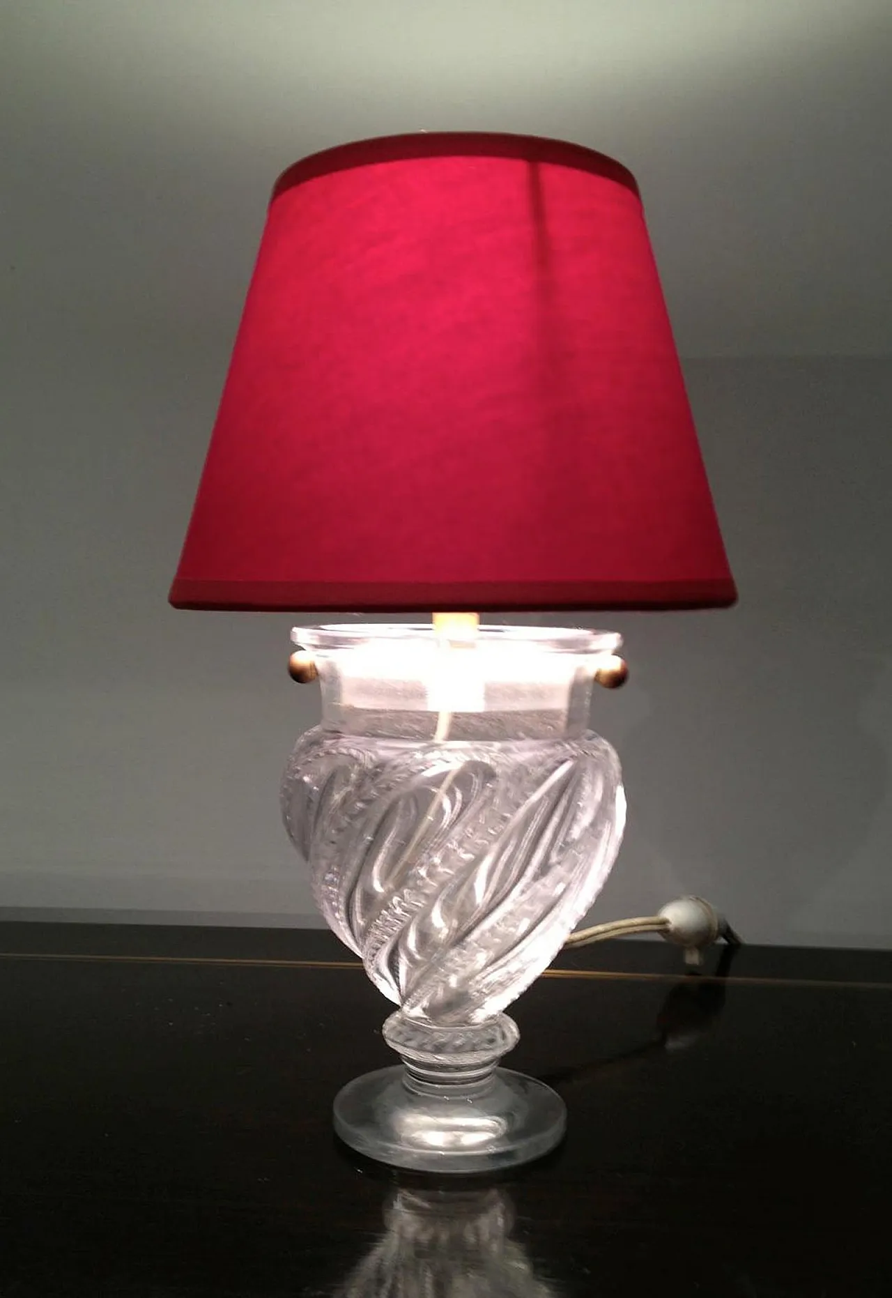 Small neoclassical style crystal lamp, France, 40s 8