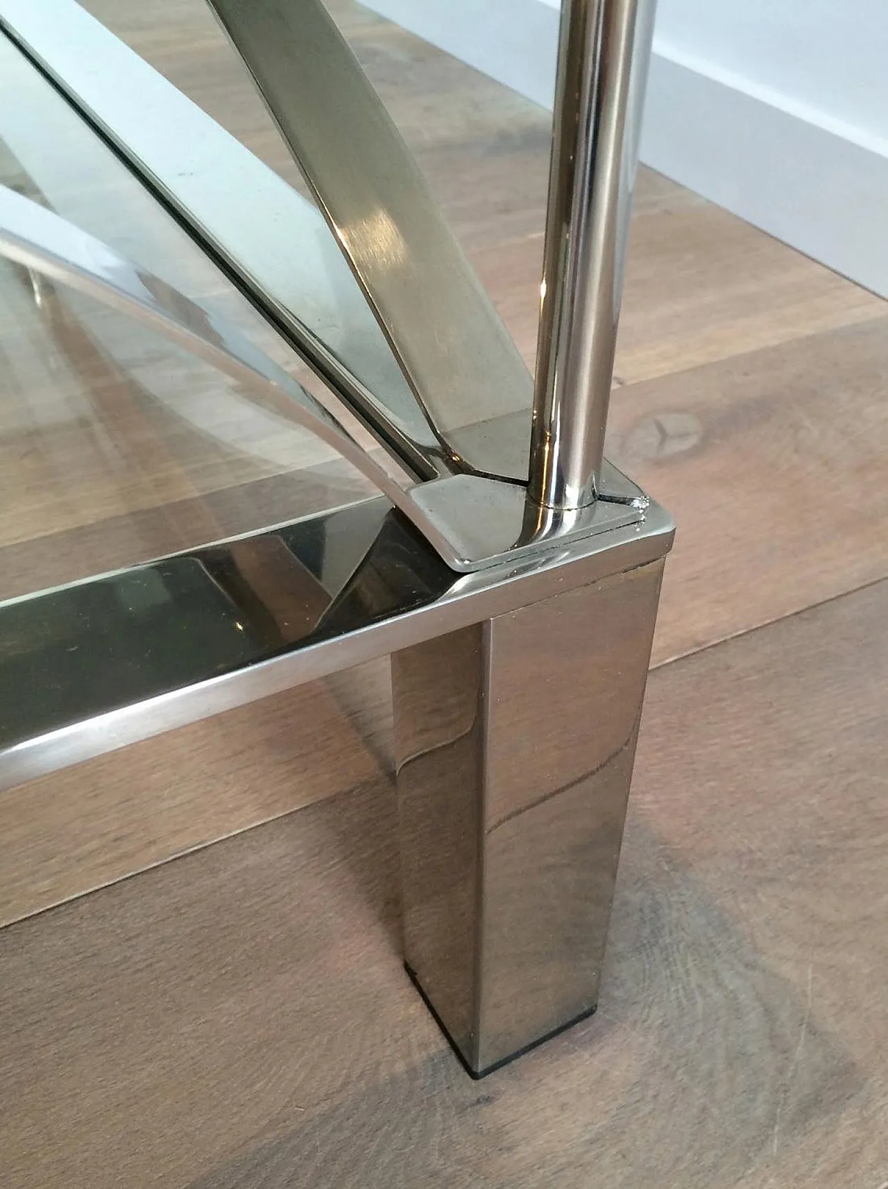 Tavolino da caffè cromato dal design insolito, anni '60 7