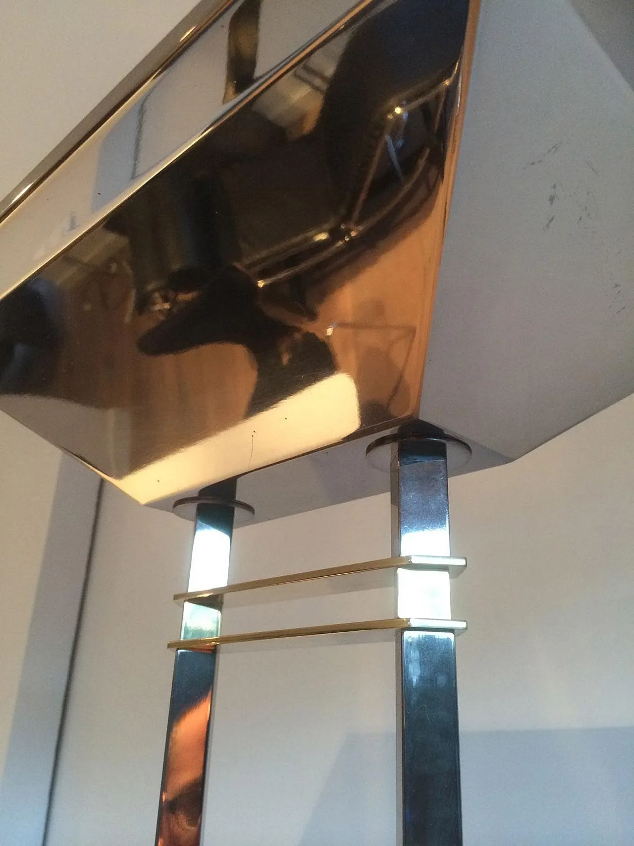 Lampada da terra in canna di fucile e ottone, di fabbricazione francese, circa 1970. 9