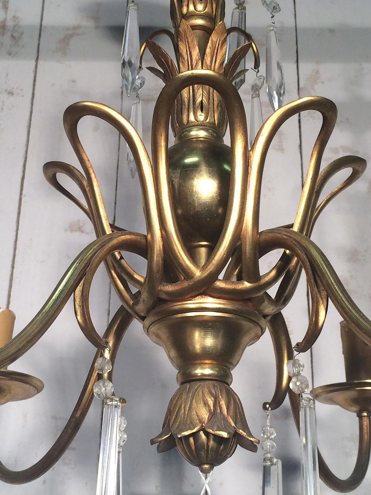 Bronze and crystal chandelier, Maison Baguès style, circa 1940 7