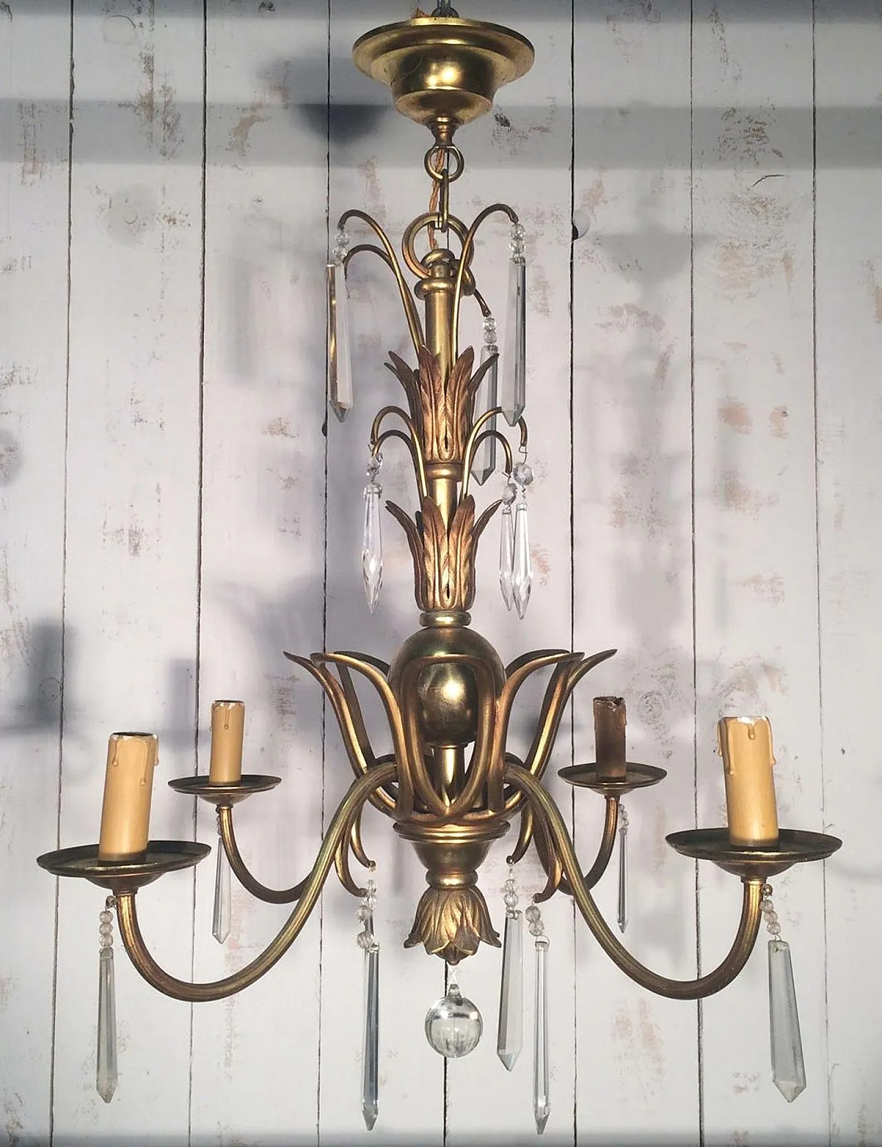 Bronze and crystal chandelier, Maison Baguès style, circa 1940 9
