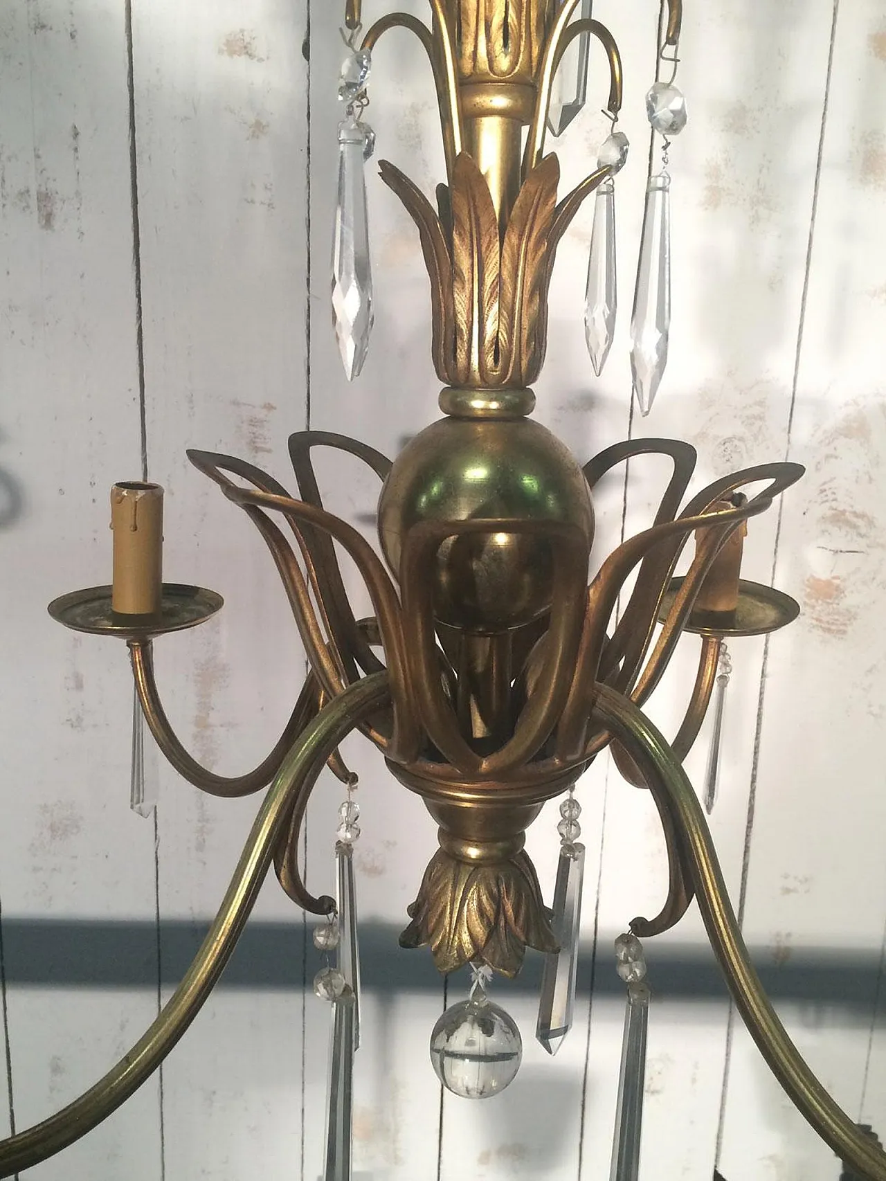 Bronze and crystal chandelier, Maison Baguès style, circa 1940 10