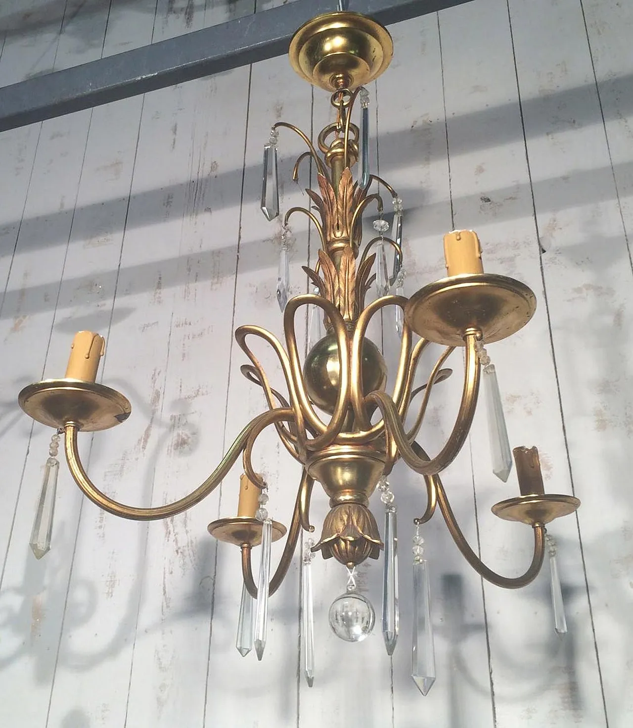 Bronze and crystal chandelier, Maison Baguès style, circa 1940 11