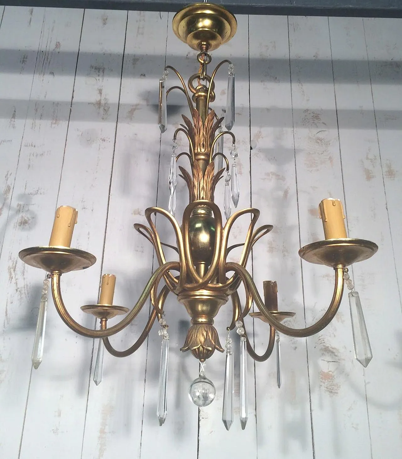 Bronze and crystal chandelier, Maison Baguès style, circa 1940 13