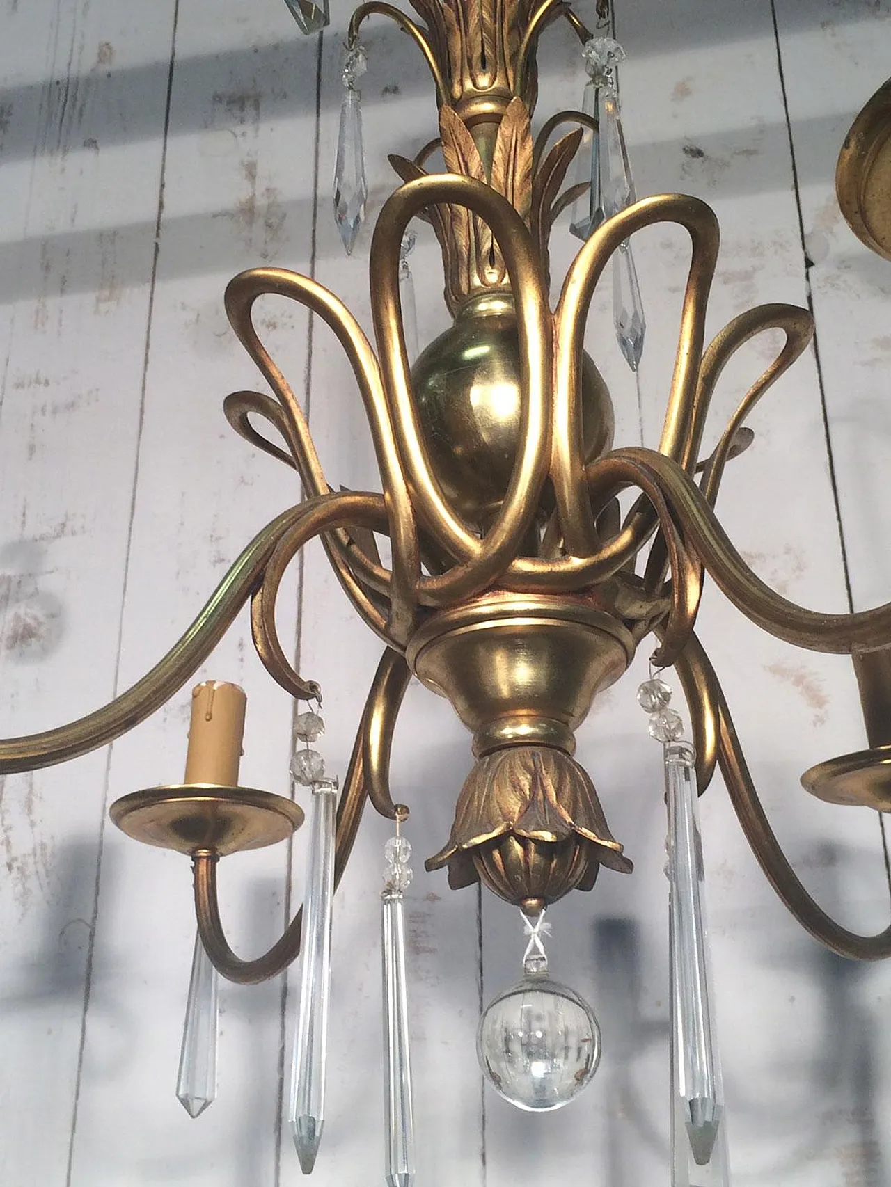 Bronze and crystal chandelier, Maison Baguès style, circa 1940 15