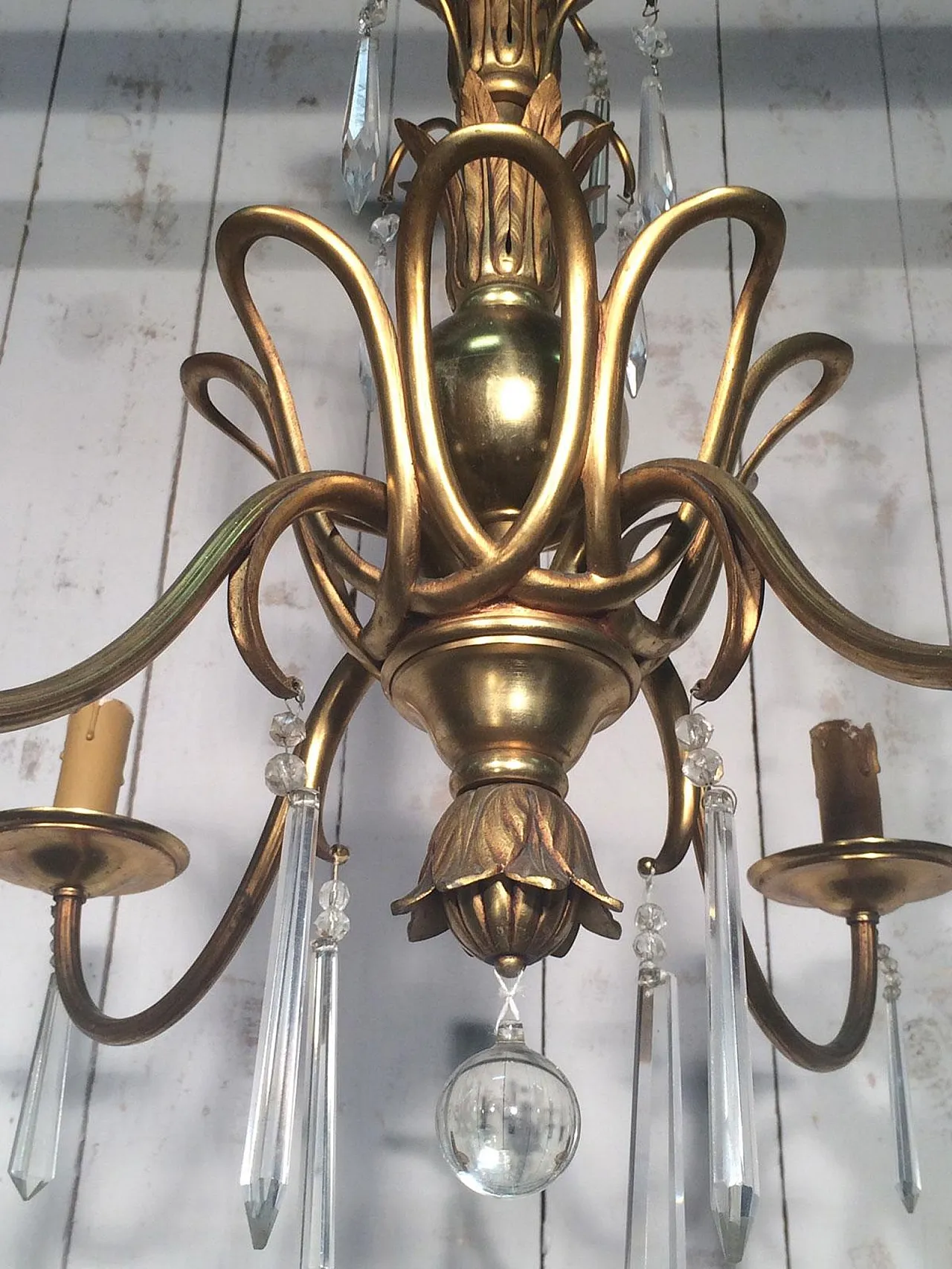 Bronze and crystal chandelier, Maison Baguès style, circa 1940 16