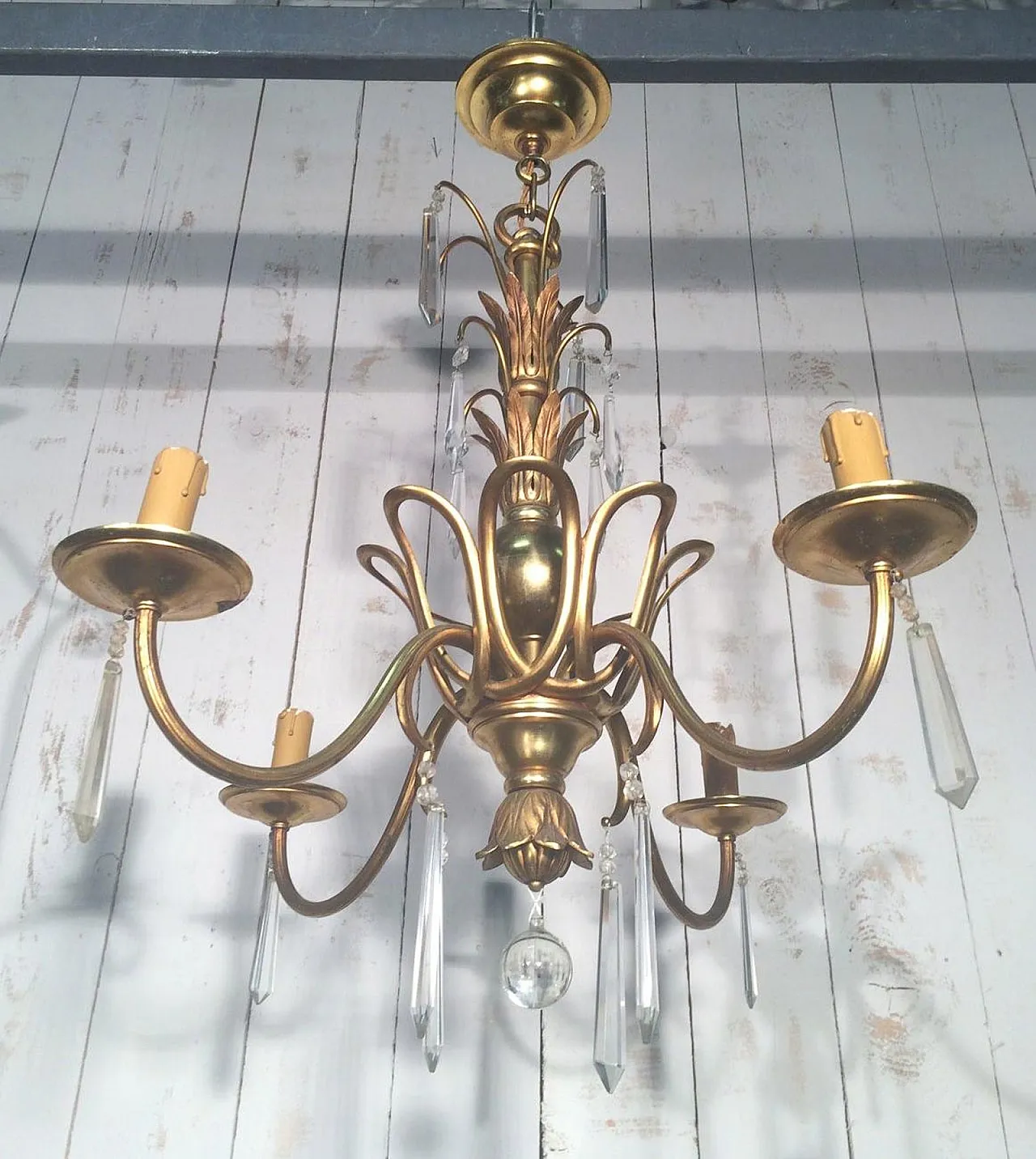 Bronze and crystal chandelier, Maison Baguès style, circa 1940 17