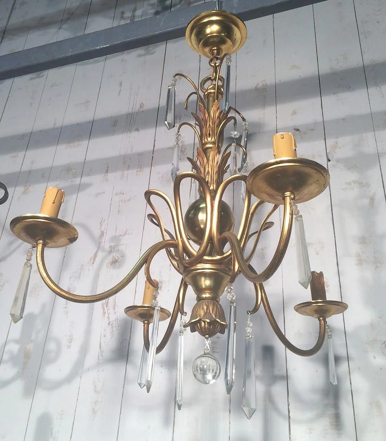 Bronze and crystal chandelier, Maison Baguès style, circa 1940 18