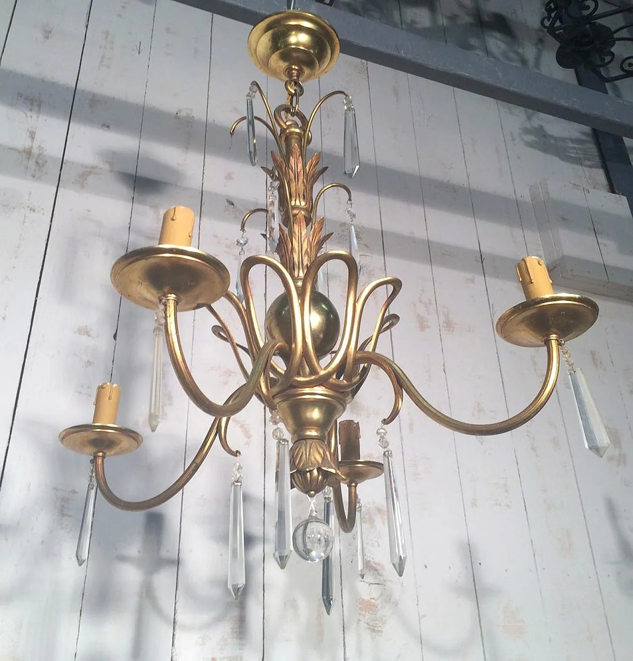Bronze and crystal chandelier, Maison Baguès style, circa 1940 19
