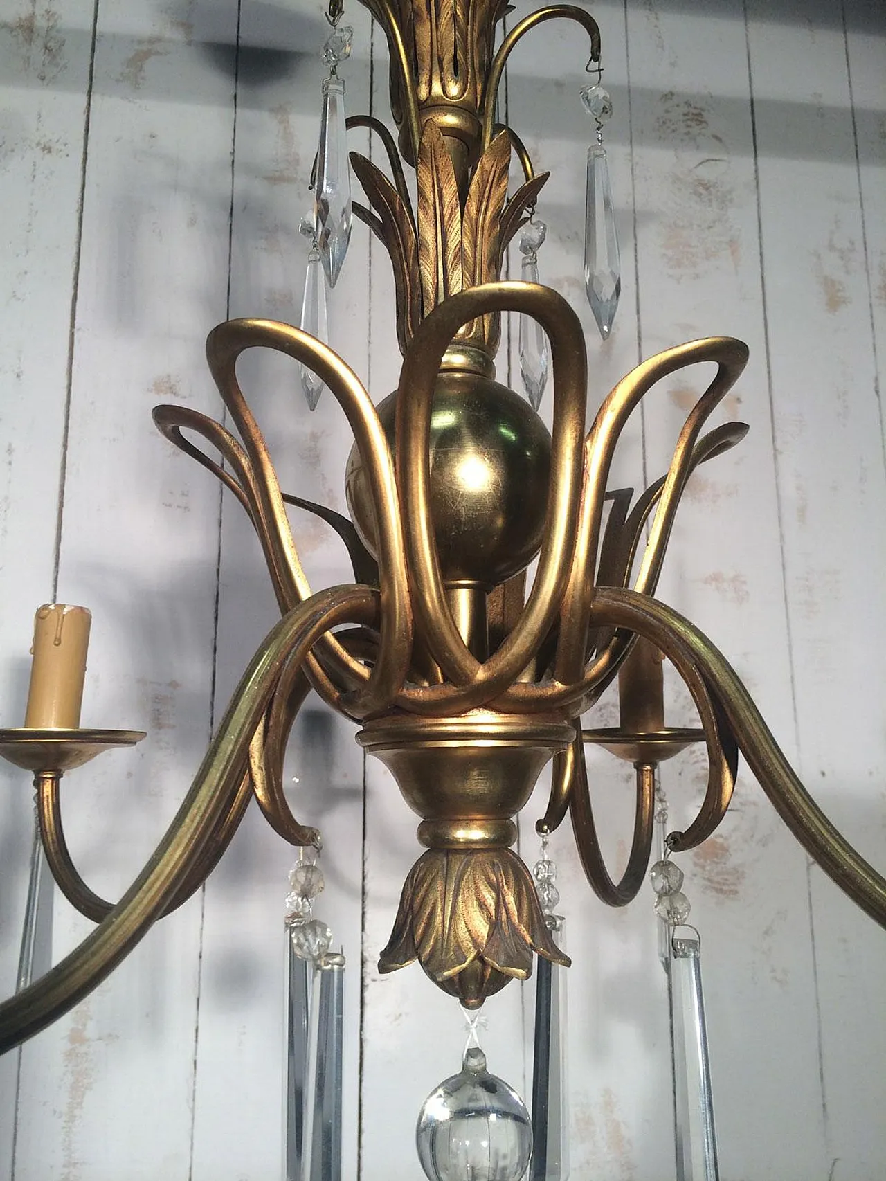 Bronze and crystal chandelier, Maison Baguès style, circa 1940 20