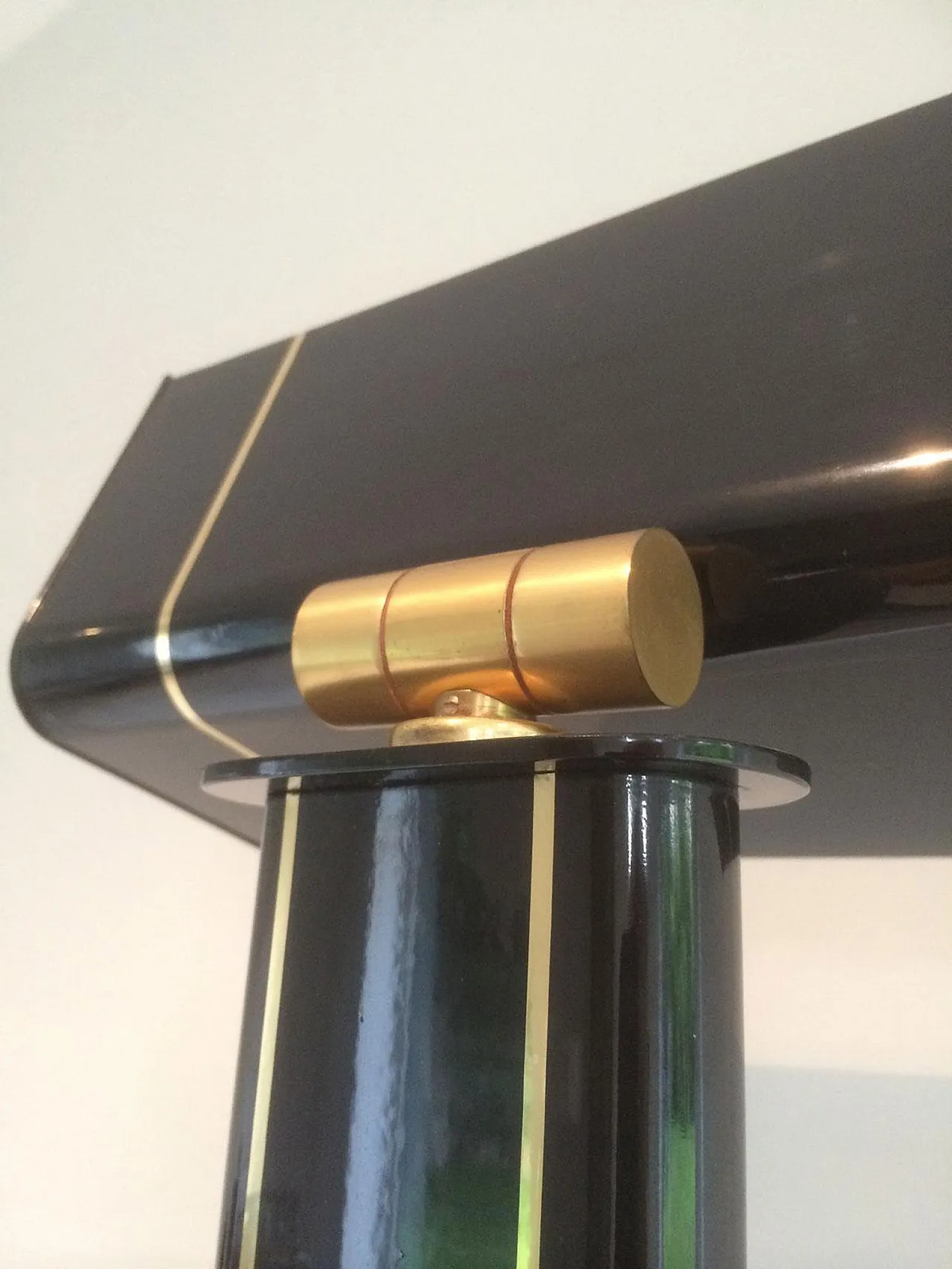 Lampada da terra ottone laccato nero, Francia, anni '70 18