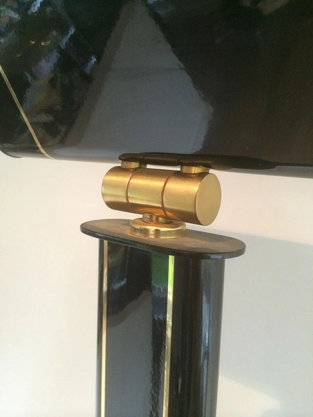 Lampada da terra ottone laccato nero, Francia, anni '70 19