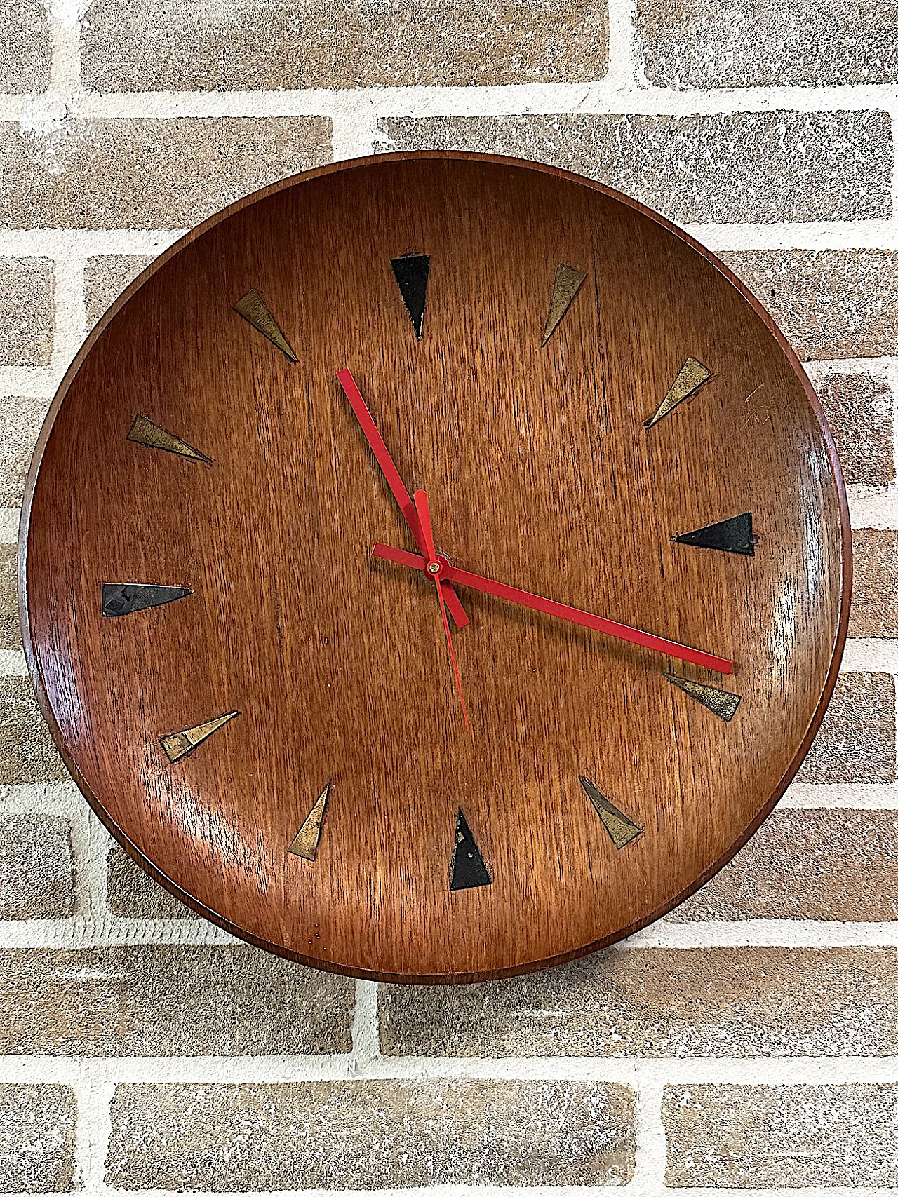 Mid-Century Teak Wall Clock, 1960s 1