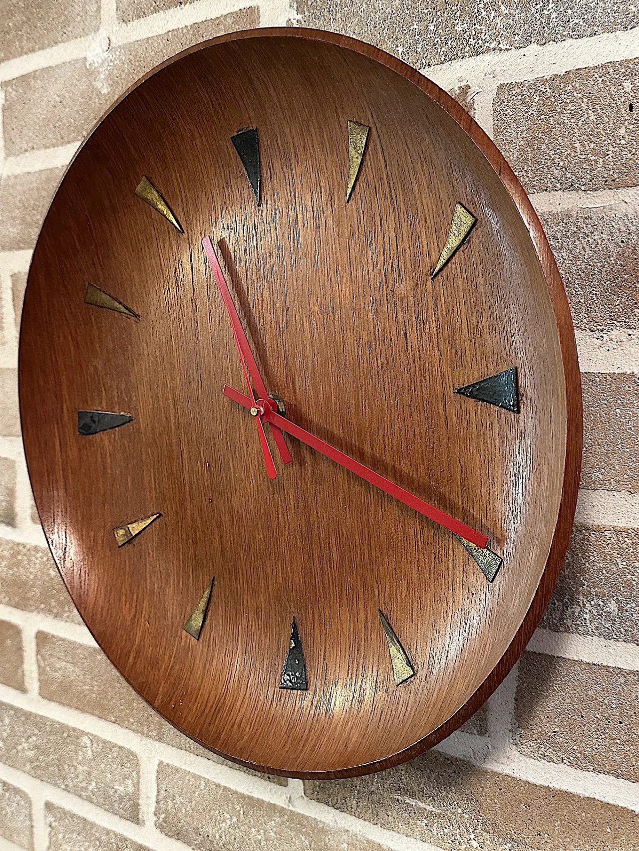 Mid-Century Teak Wall Clock, 1960s 3