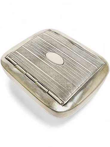 Scatola per sigarette vintage in argento polacco, anni '20
