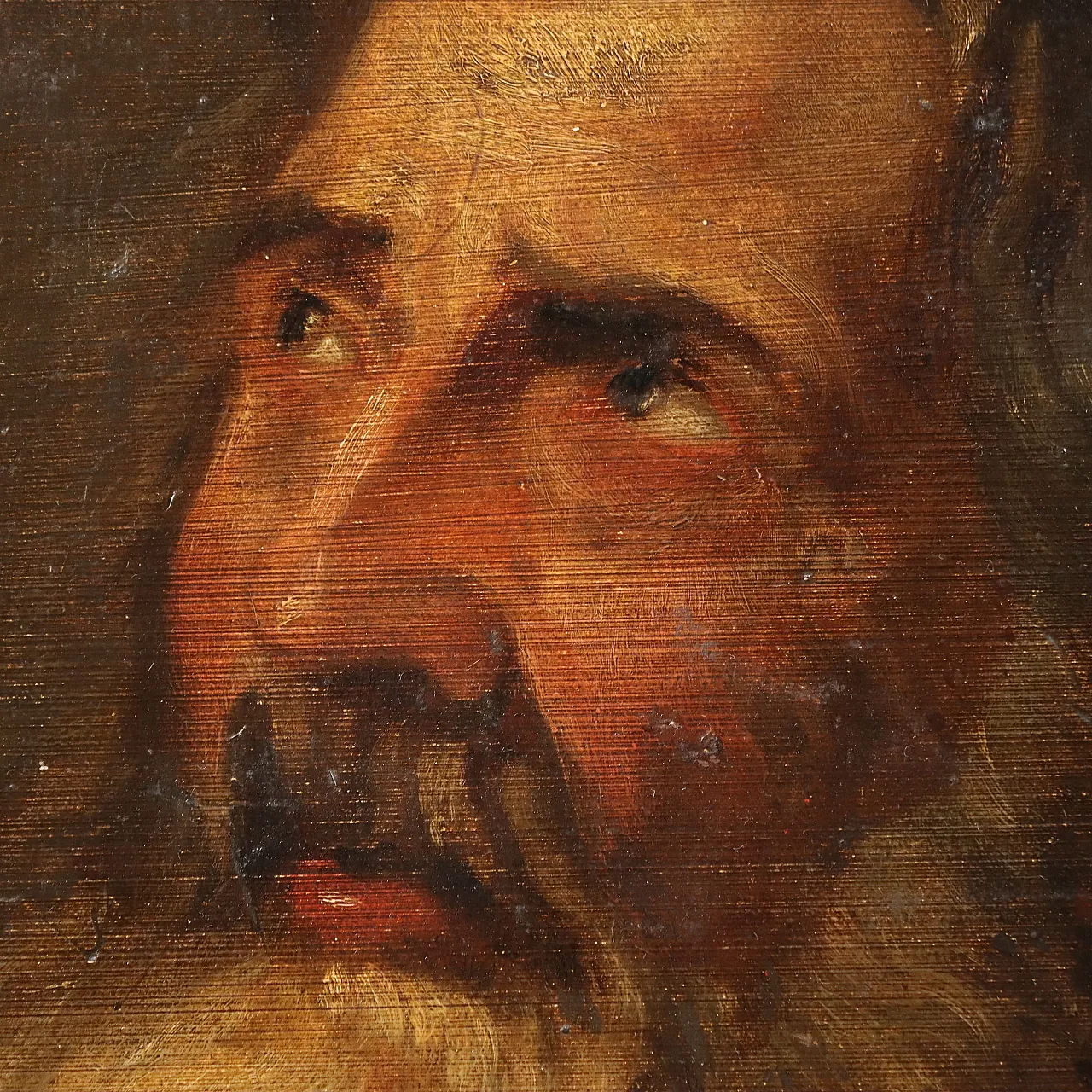Painting Study of a Male Face, oil on cardboard, 19th century 4