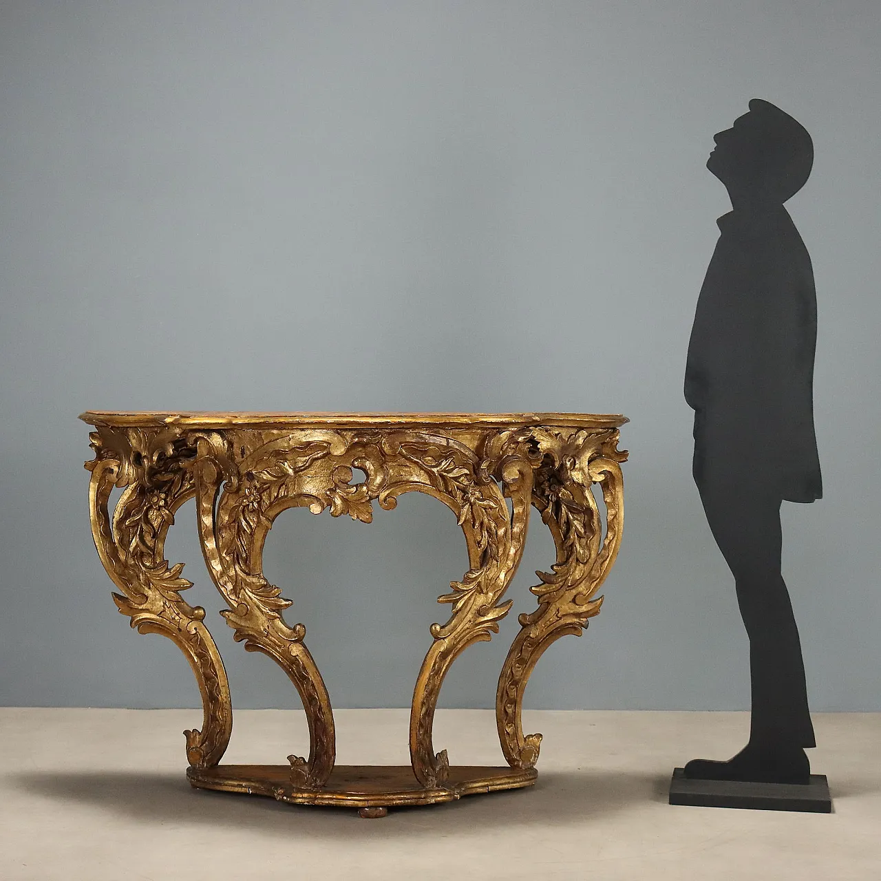 Eclectic console table in carved and gilded fir wood, 19th century 2