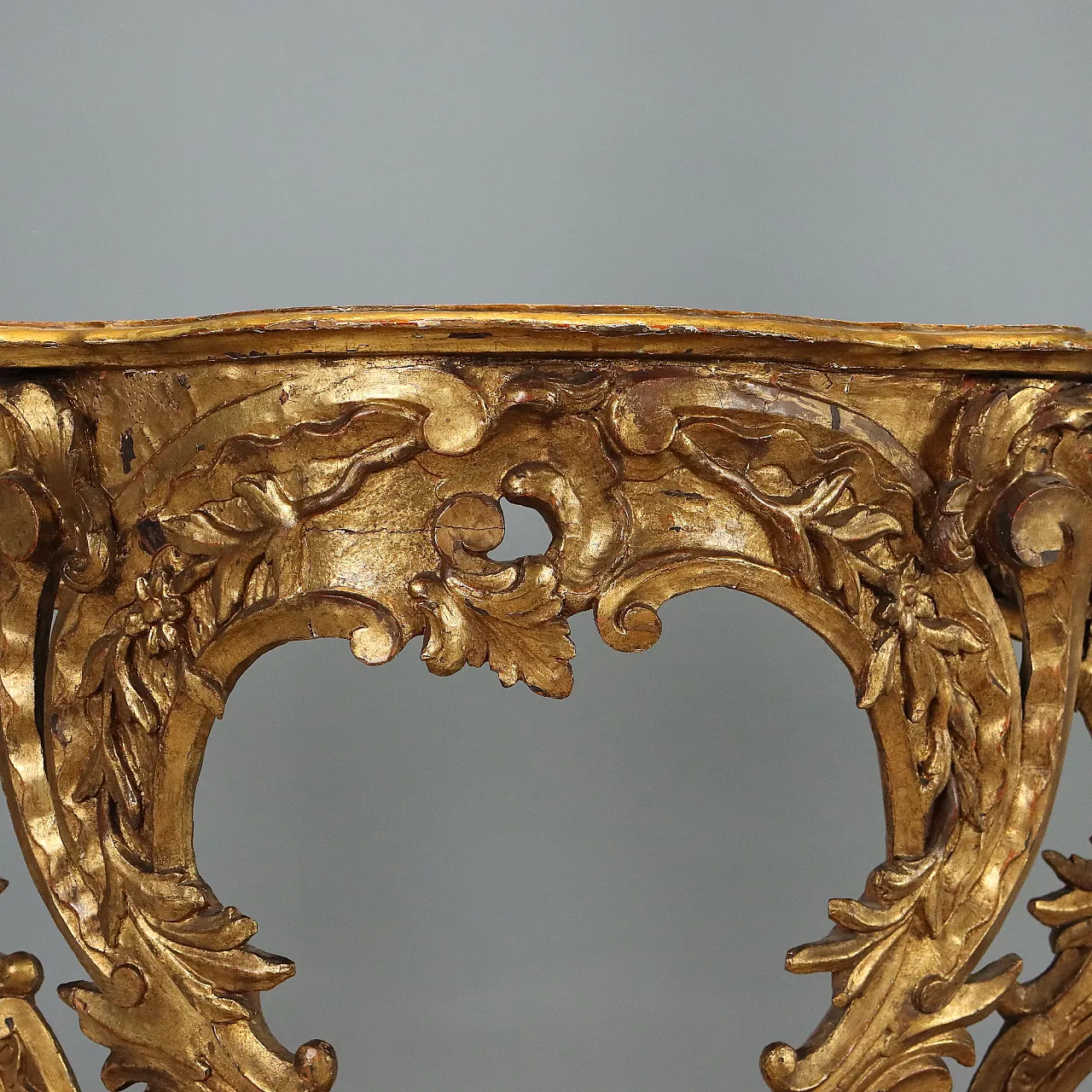 Eclectic console table in carved and gilded fir wood, 19th century 3