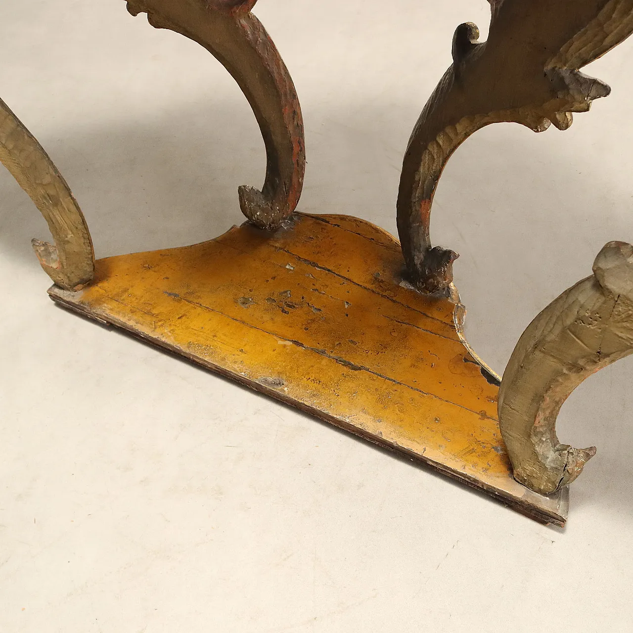 Eclectic console table in carved and gilded fir wood, 19th century 7