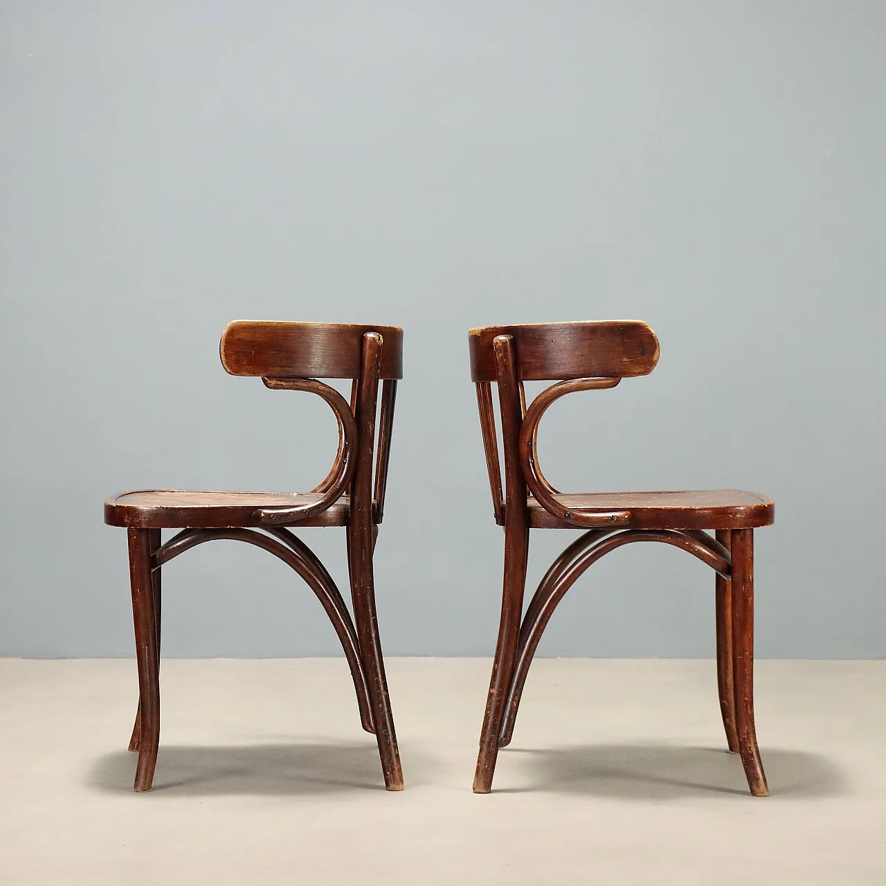 Coppia di poltroncine Thonet in faggio ricurvo, primo '900 3