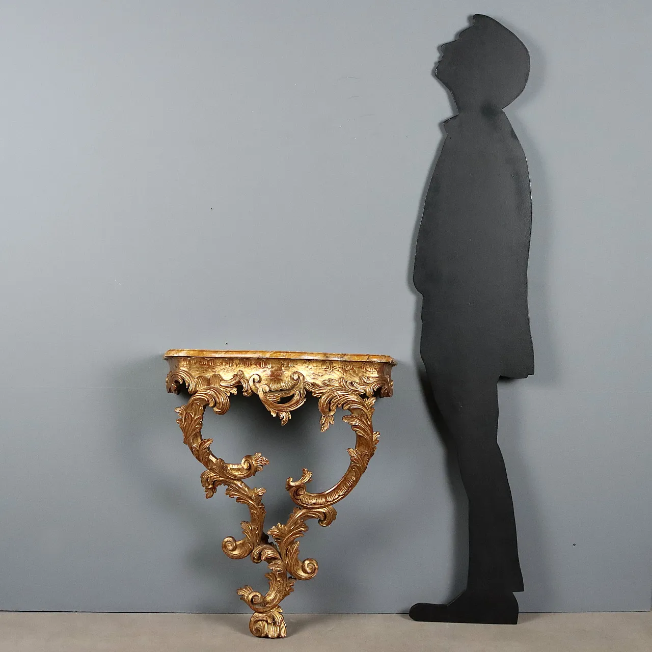 Rococo style teardrop console table, 20th century 2