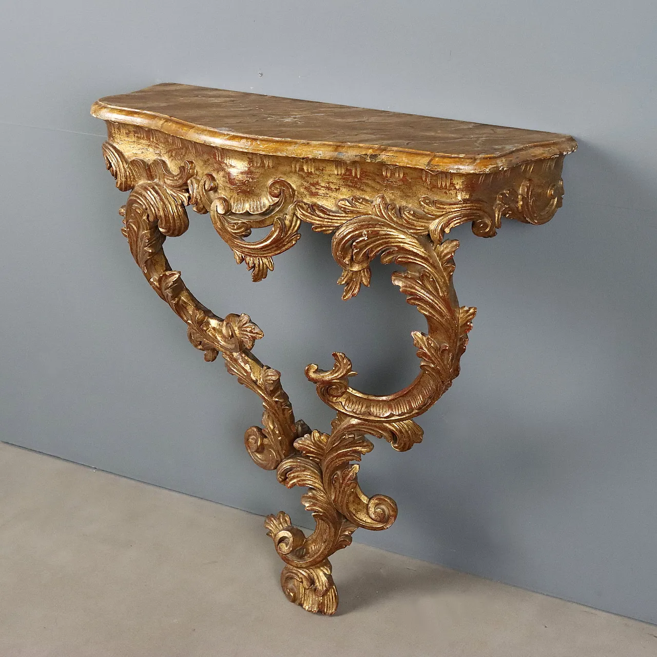 Rococo style teardrop console table, 20th century 3