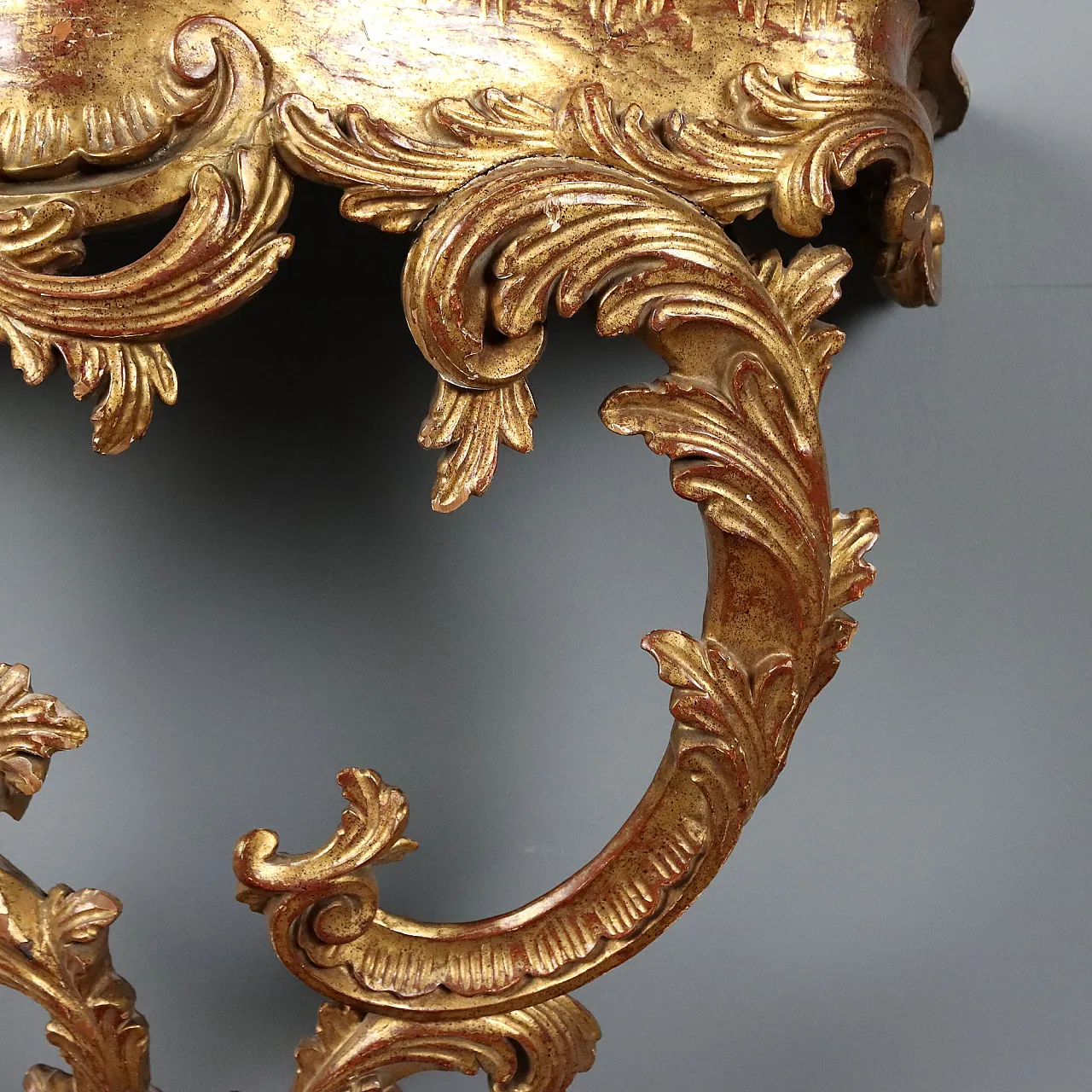 Rococo style teardrop console table, 20th century 5