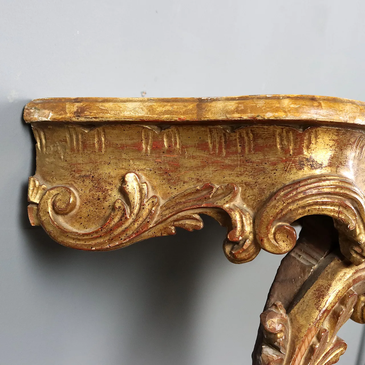 Rococo style teardrop console table, 20th century 9