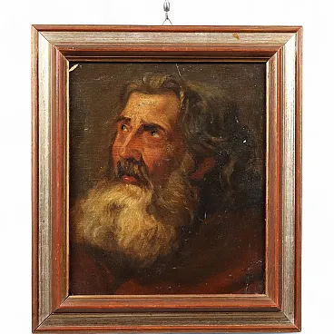 Painting Study of a Male Face, oil on cardboard, 19th century