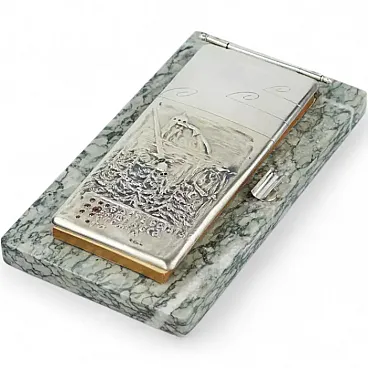 Blocco note con piano in argento e base in onice, primo '900