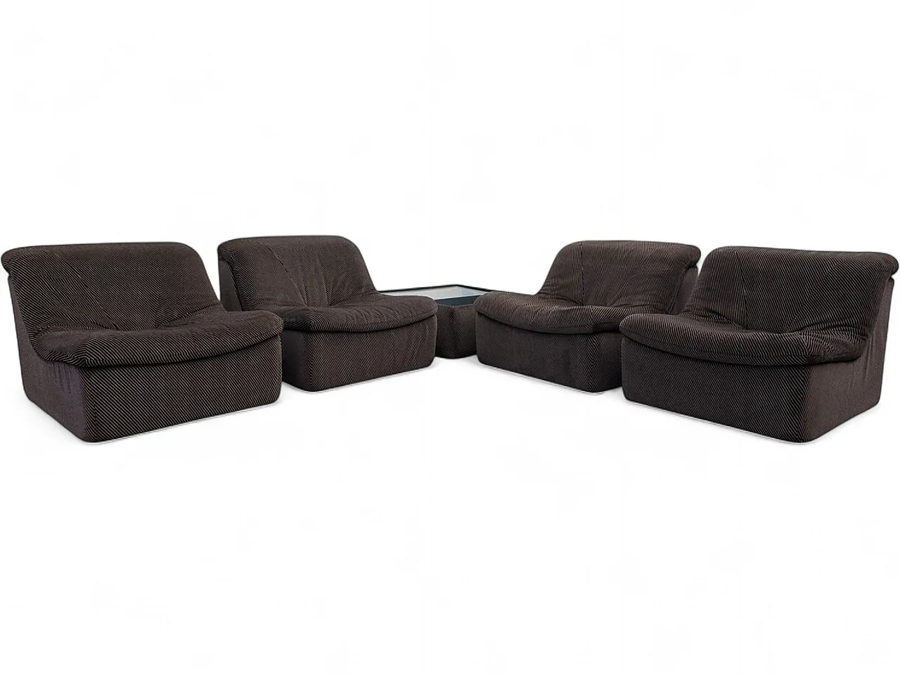 Modular fabric sofa and coffee table, 1970s 10