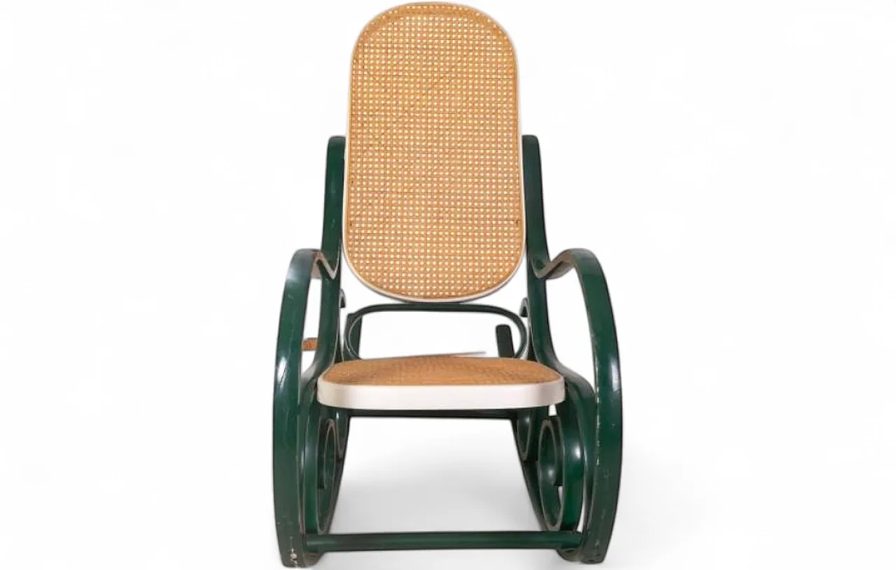 Bentwood rocking chair with Vienna straw seat, 1960s 10
