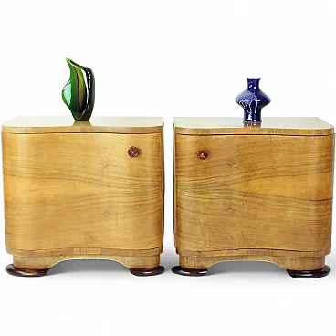 Art Deco Bedside Tables By Jindřich Halabala For Up Závody, 1930s