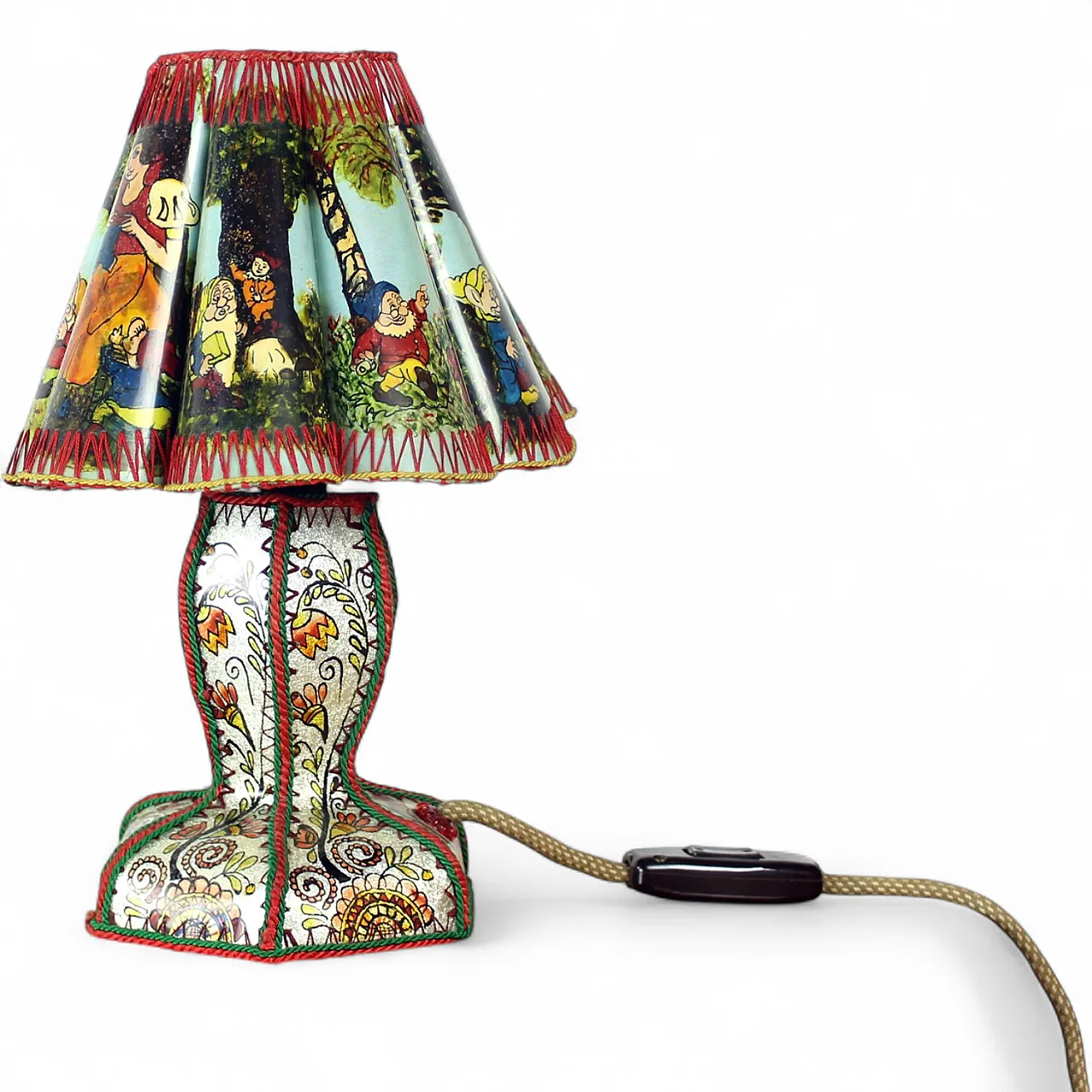Mid Century Snow White And Seven Dwarfs Children’s Table Lamp, 50s 15