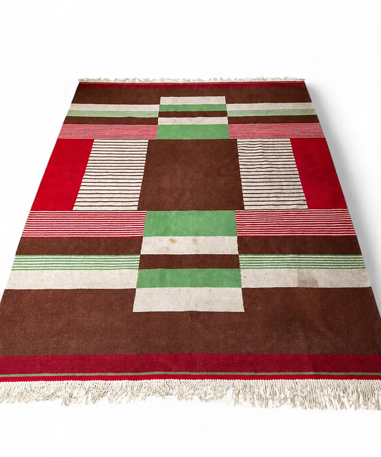 Mid Century Modern Wool Rug, Czechoslovakia, 1960s 14
