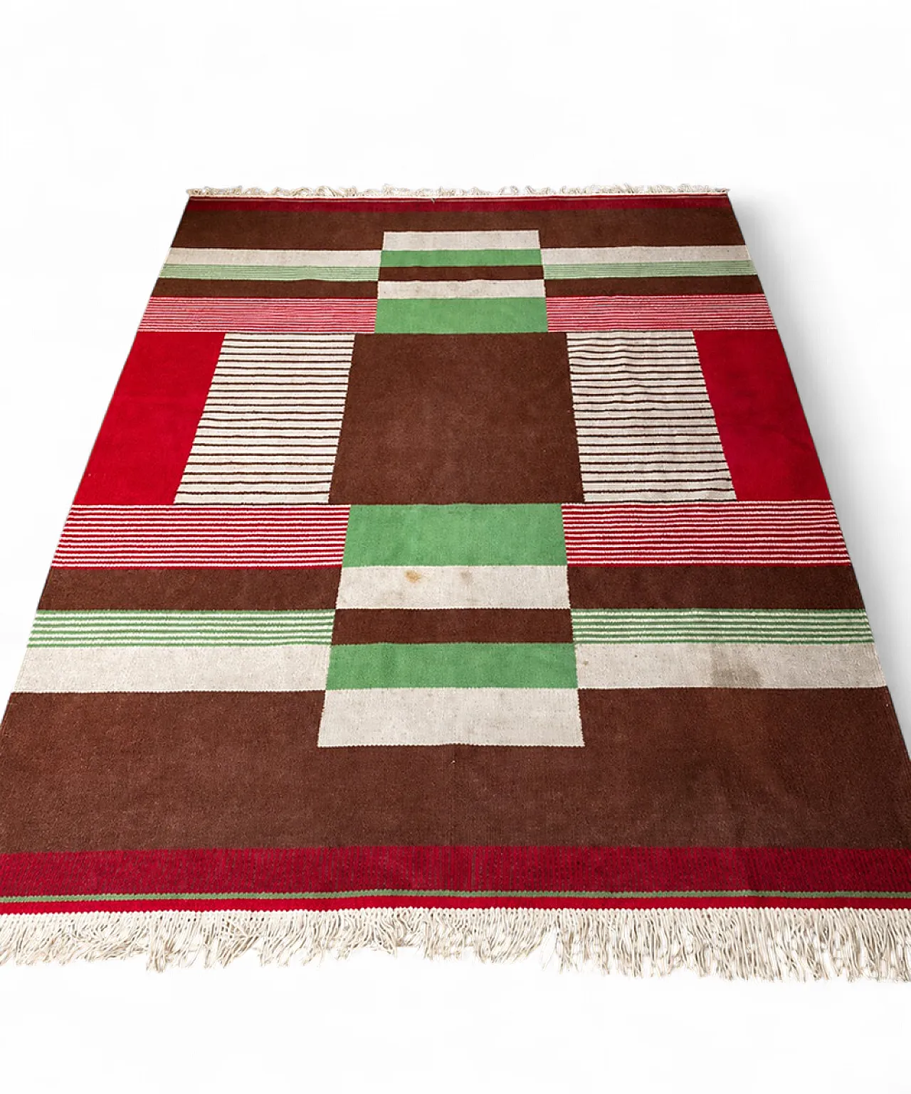 Mid Century Modern Wool Rug, Czechoslovakia, 1960s 15