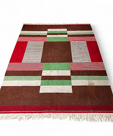 Mid Century Modern Wool Rug, Czechoslovakia, 1960s