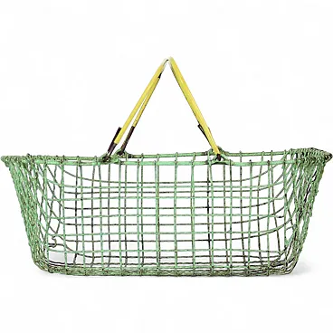 Czechoslovakian Wire Shopping Basket, Mid 20th Century