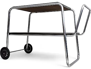 Bauhaus tubular steel serving cart by Robert Slezák, 1930s