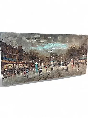Antonio DeVity oil on canvas Boulevard de Paris, 1950