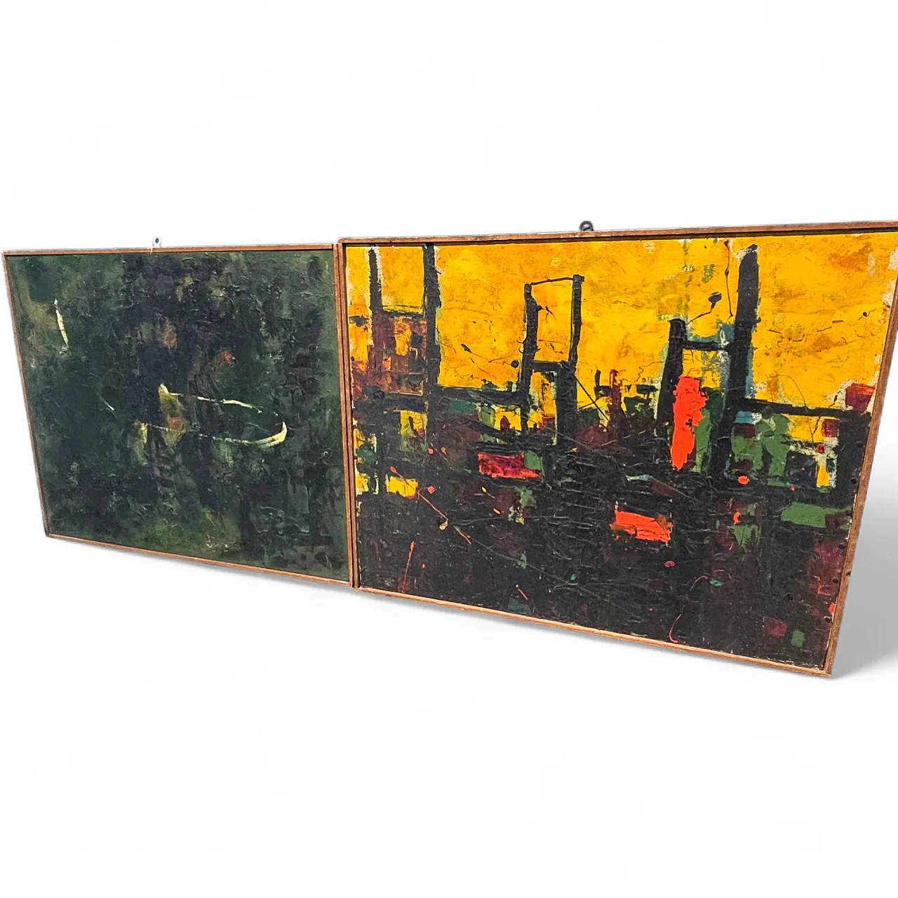 Coppia di dipinti olio su tela opera di  Gaetano Alibrandi 1961 19