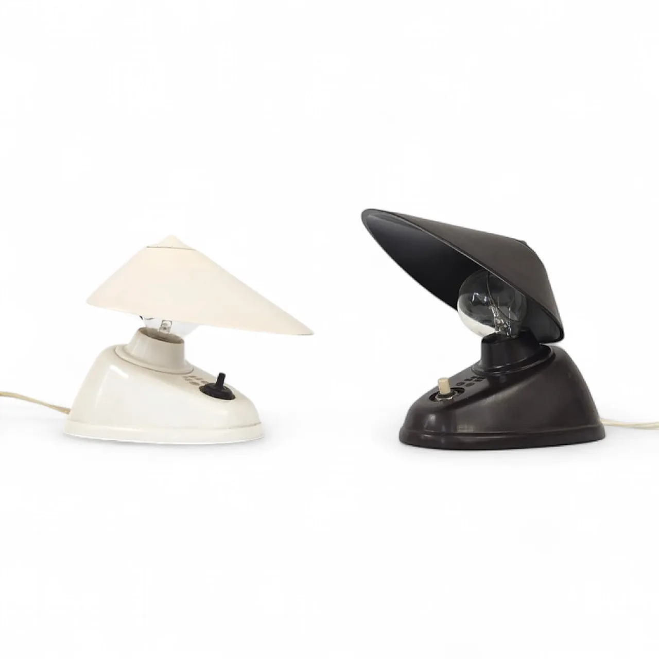 Coppia di lampade Bauhaus in bachelite di Elektrosvit, anni '50 10