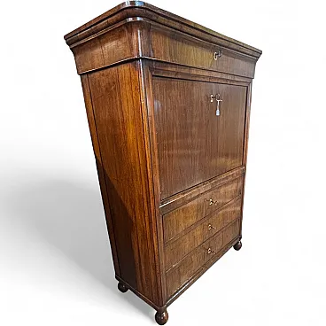 Folding secretaire Charles X Emilia walnut and cherry, 1830