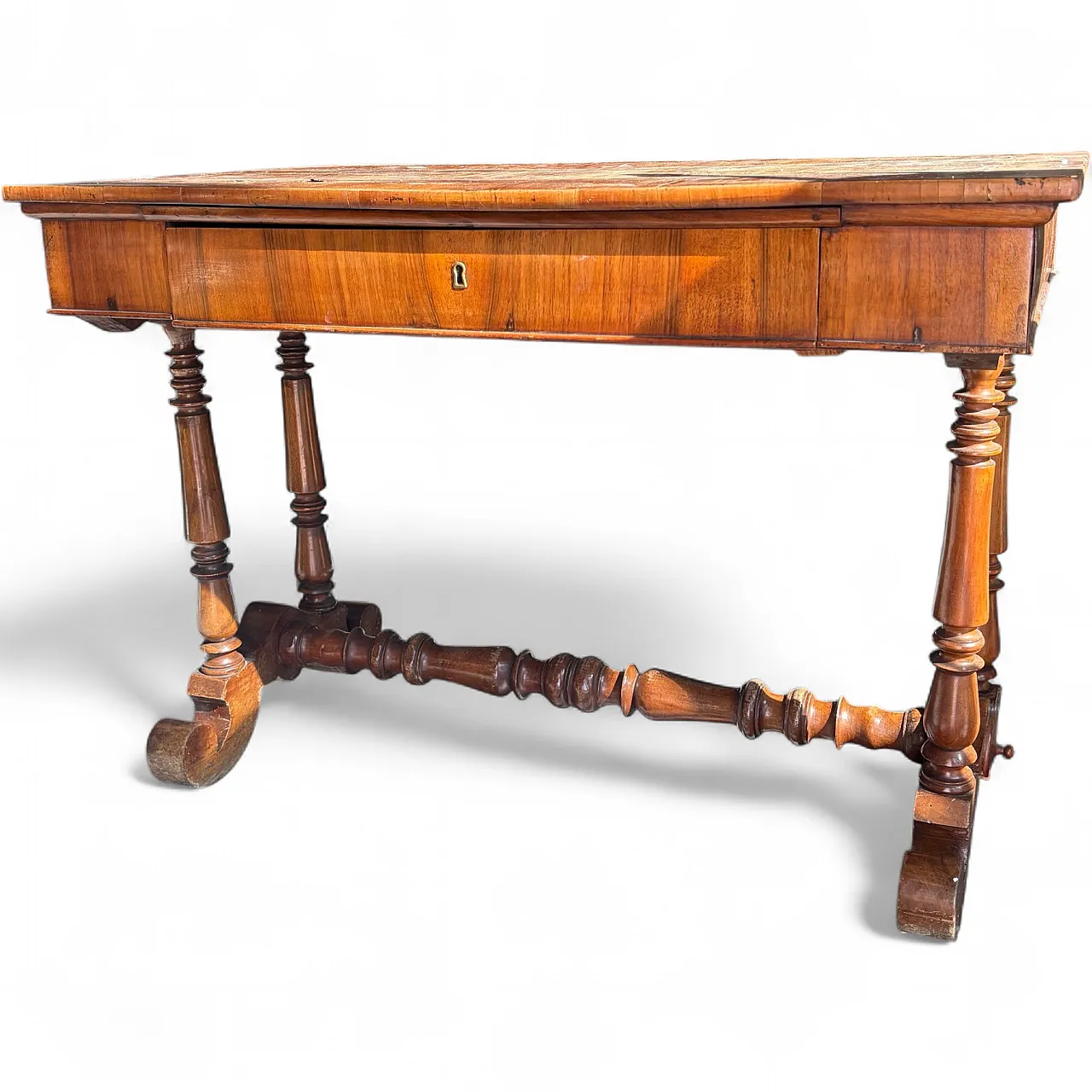 Charles X walnut coffee table, early 19th century 13