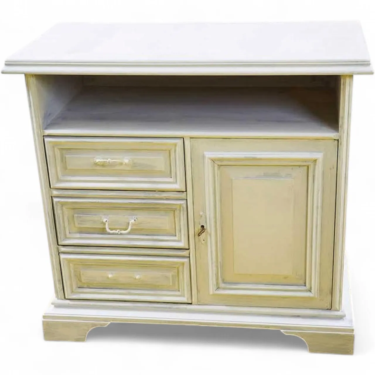 Small white wooden sideboard, 1980s 8