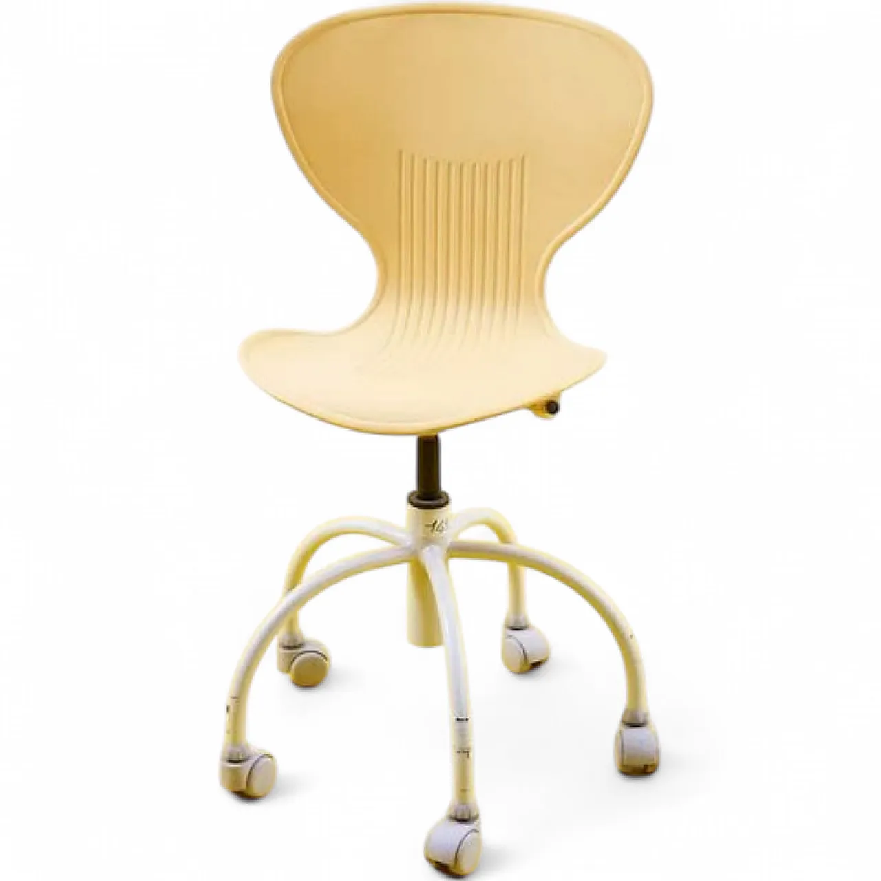 Sedia dal design moderno in plastica gialla, anni 2000 7