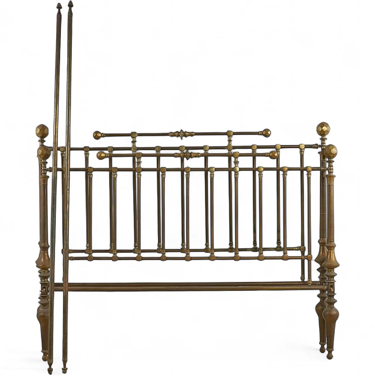Goldenrod brass bed, 20th century 9