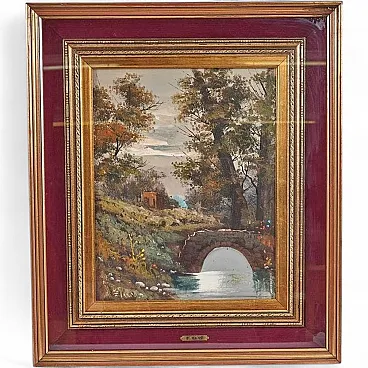 E. Cano, Landscape, oil on canvas, 2000s
