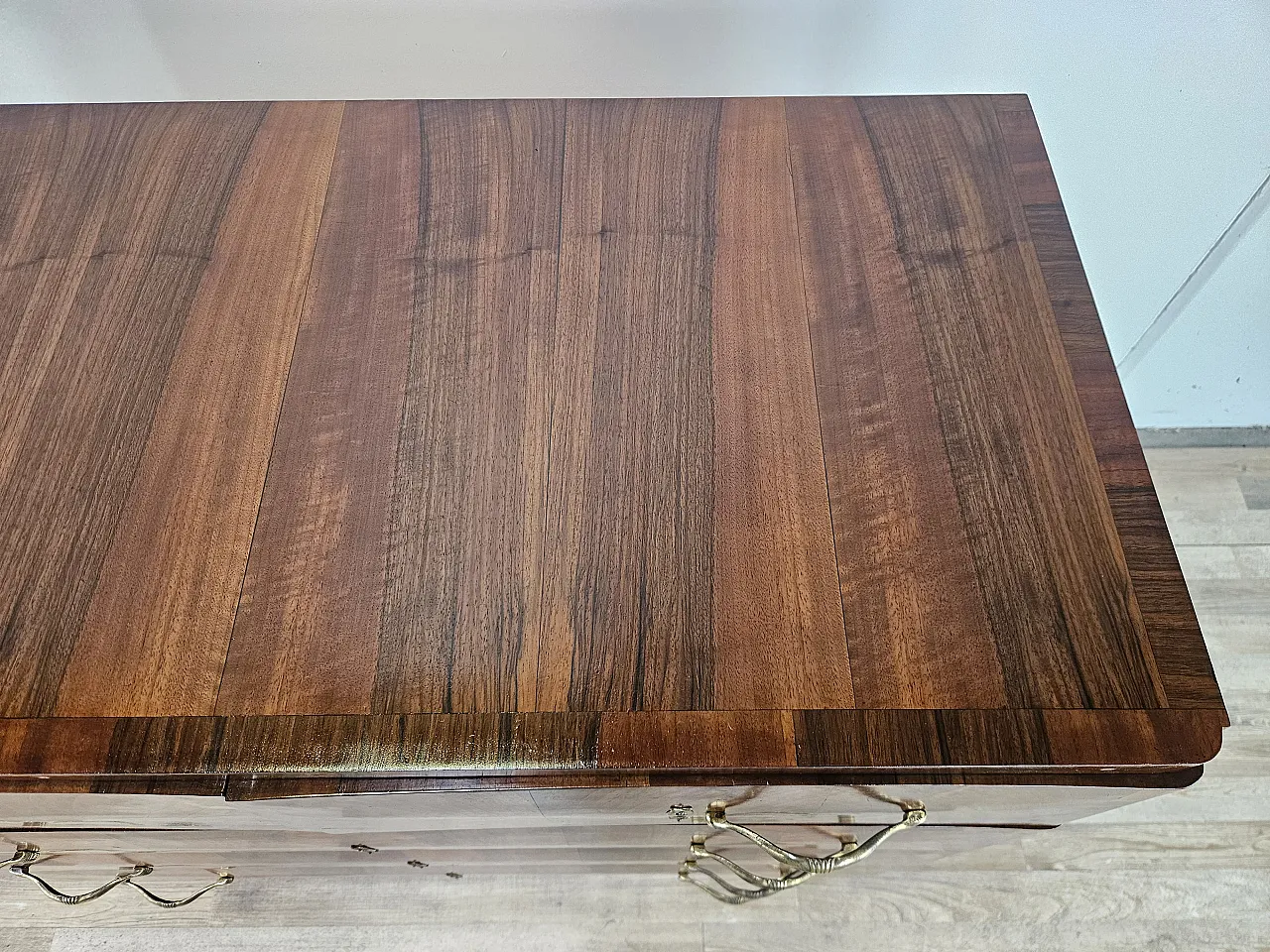 Walnut and metal chest of drawers, 1940s 6