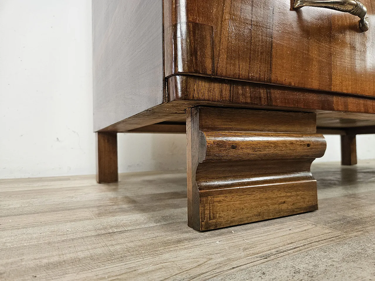 Walnut and metal chest of drawers, 1940s 19
